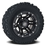 GTW Specter Matte Black 10 in Wheels with 20 in Barrage Mud Tires - Set of 4