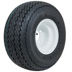 White Steel 8 in Wheel with 18 in GTW Topspin Sawtooth Tire