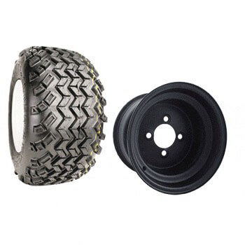 JakesLiftKits.com; Black Steel 8 in Wheels with 22 in All-Terrain Tires - Set of 4
