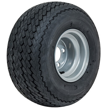 JakesLiftKits.com; Silver Steel 8 in Wheel with 18 in GTW Topspin Sawtooth Tire