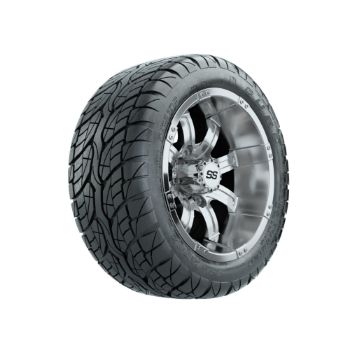 JakesLiftKits.com; GTW Chrome Tempest 12 in Wheels with 215/ 40-12 Duro Lo-Pro Street Tires - Set of 4